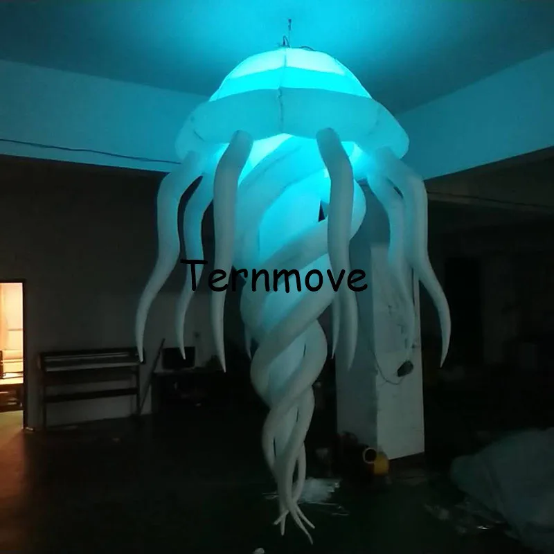 

Multi-colored charming inflatable led light octopus,2.5m 3m hanging inflatable LED jellyfish for stage decoration