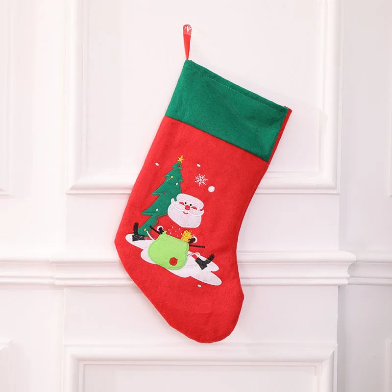 

10 Pcs/Lot Red Santa Claus Christmas Xmas Socks Stockings Sack Decorations Candy Gift Bags for Children Home Tree 2018 Christmas