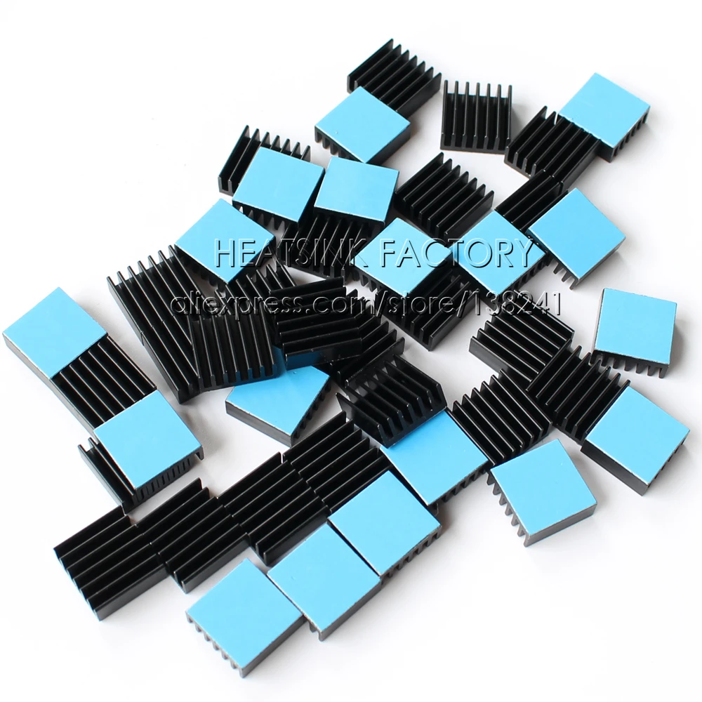 HEATSINK FACTORY 20pcs Aluminum Computer Cooler Radiator Heat Sink 14x14x6mm for Various Pi Heat Dissipation With Thermal Pad