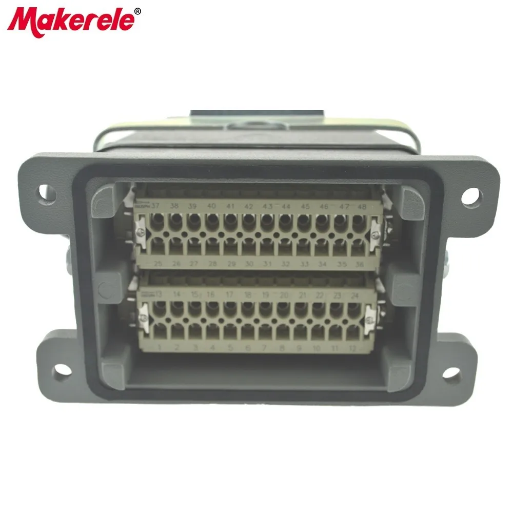 MK-HE-048-1 48 pinos harting conector múltiplo 1-24pin e 25-48pin conector resistente do fabricante elétrico