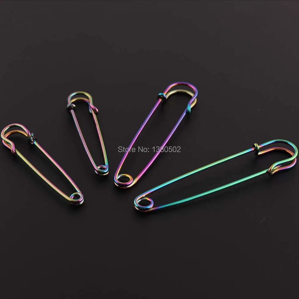 

10pcs/lot Rainbow 57/76mm Colorful Hot Fashion Metal Safety Pins Brooch pins for Women Decoration Accessories