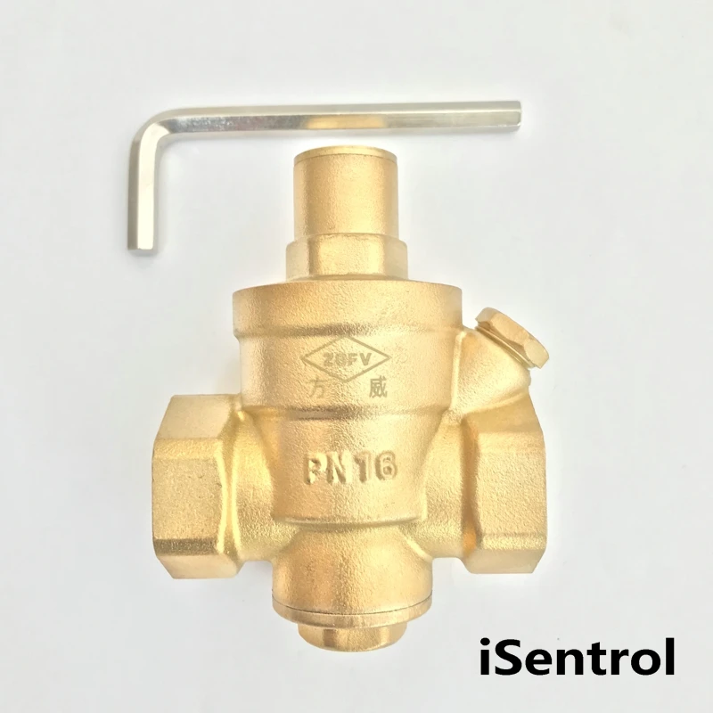 Válvula reductora de presión ajustable de alta temperatura, sin manómetro, hecho de latón, G3/4 ", H59