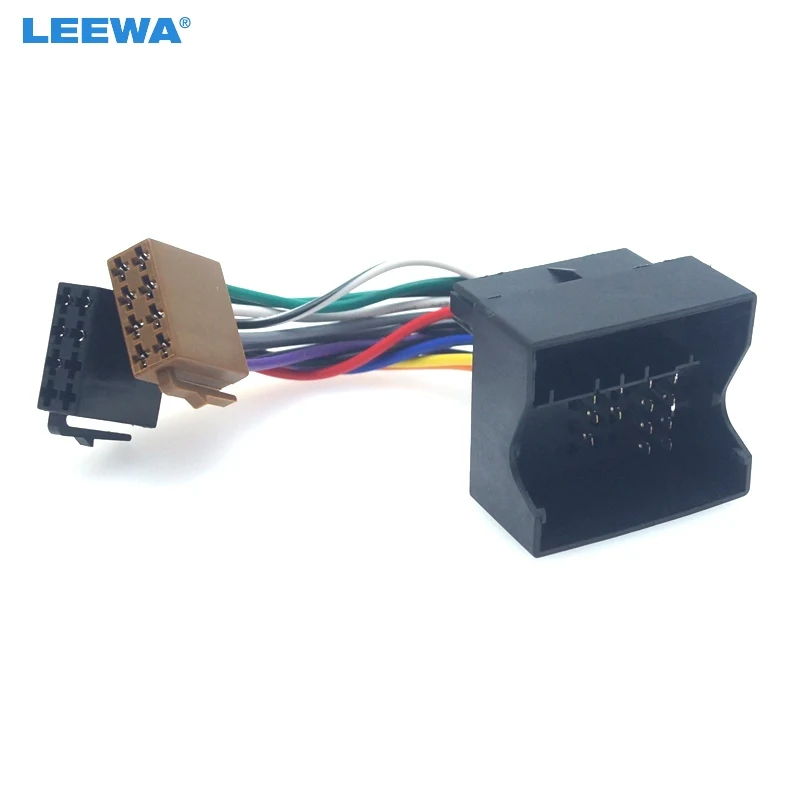 LEEWA 5X Car ISO Stereo Radio Wire Adapter for Volkswagen Passat Bora Fox Golf Tiguan Touareg Skoda Audi Plug Wiring Harness