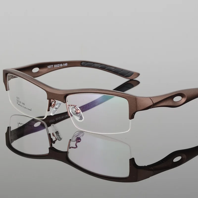 Di modo Degli Uomini di Sport di Occhiali Da Vista Telaio Dell\'ottica Eyewear TR90 Occhiali Da Vista Quadrati Metà-orlo Degli Occhiali di Lusso