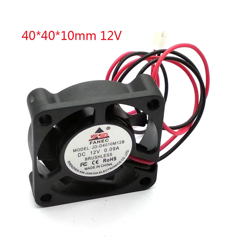 1Pcs Small Fan 4010S Cooling Fan Cooler Radiator 40x40x10 mm DC 12V Total Length 30cm&100cm 3D Printer Parts Reprap J-head