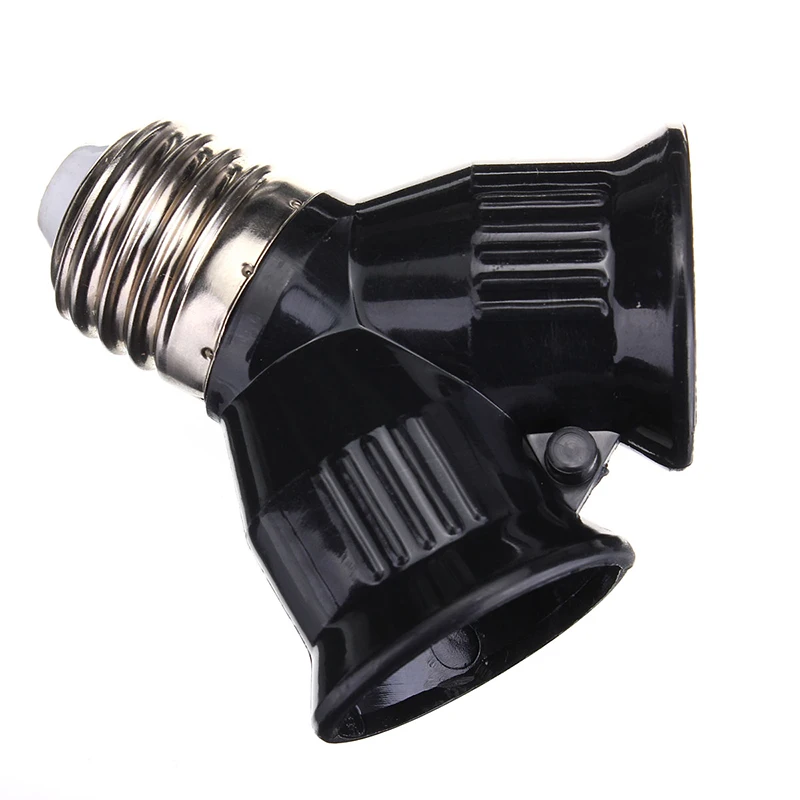 Black New E27 Base to 2 Screw Light Lamp Bulb Socket Converter Splitter Adapter LED Holder