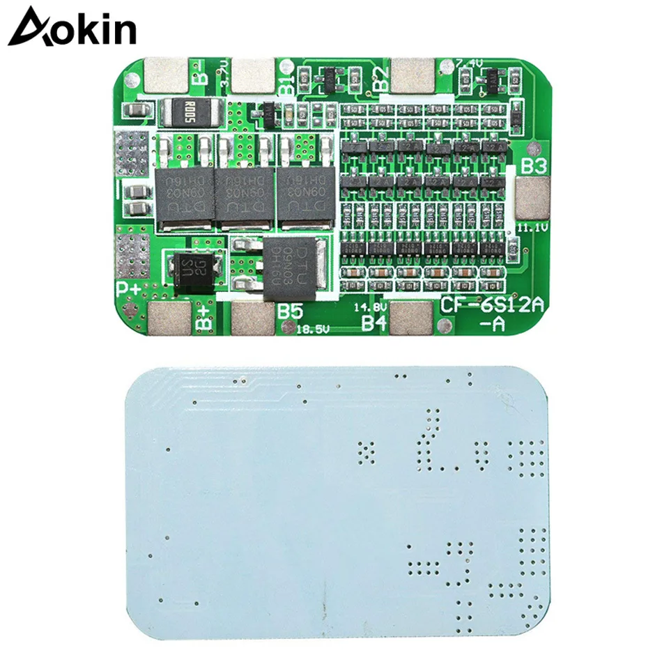 6S 15A 24V PCB BMS Protection Board For 6 Pack 18650 Li-ion Lithium Battery Cell Module