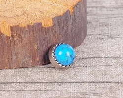 10PCS 10MM TURQUOISE VINTAGE SLIVER FLORAL ROPE LEATHER CRAFT WESTERN CONCHOS RIVETS STUDS FOR BELT BRACELET HANGBAG