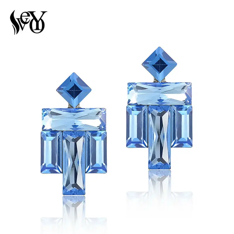 VEYO  Trend Crystal Stud Earrings for Woman Geometry Stud Earrings Fashion Jewelry Gift