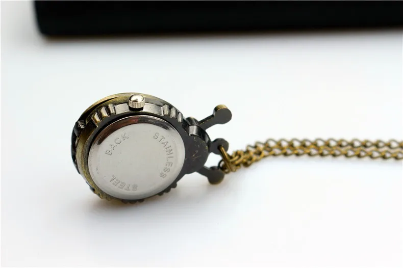 Nazeyt 2019 new fashion unisex ladybug dial pocket watch With Necklace Chain To boys and girls lovely animals smart fob clock