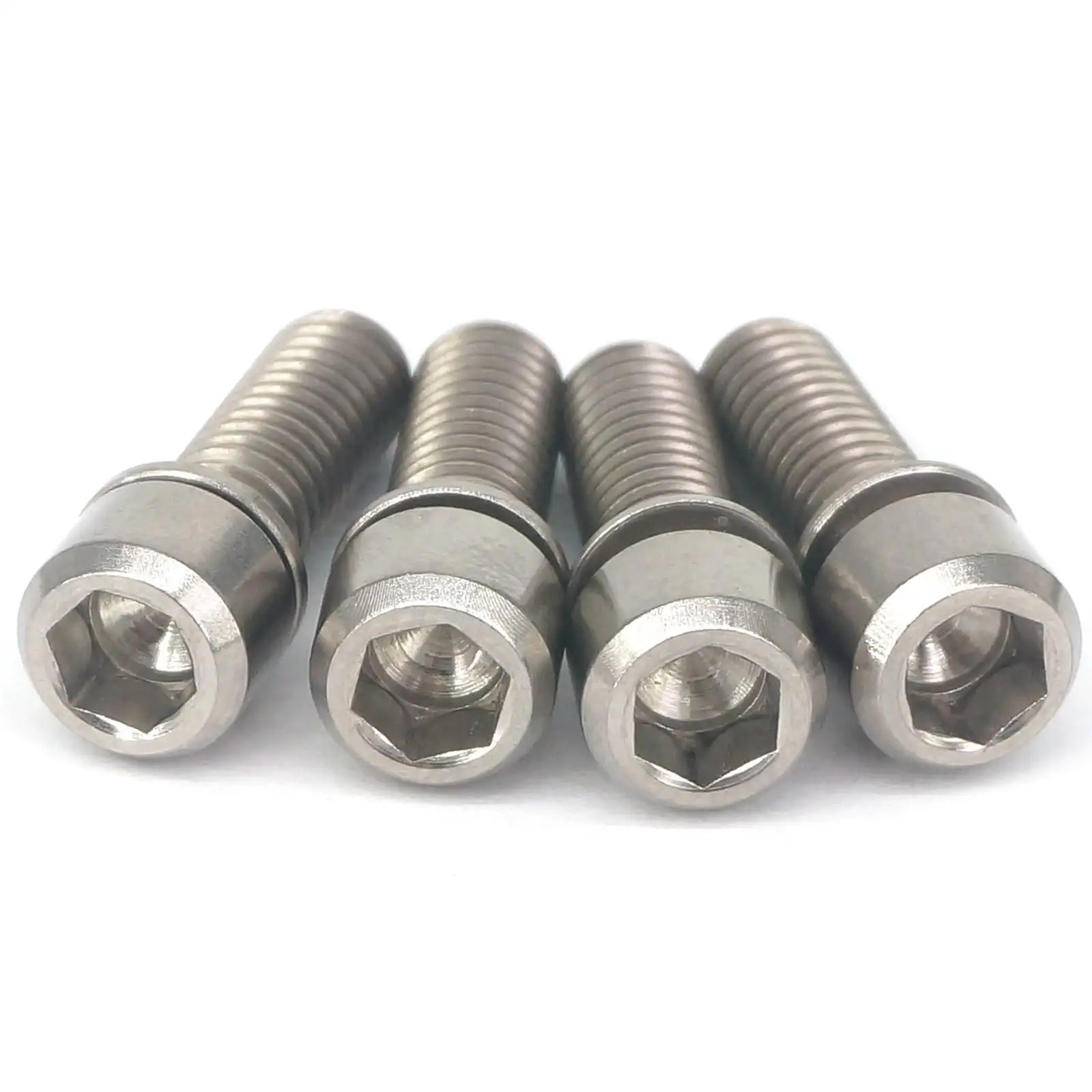 4 PCS M6x18mm Ti GR5 Titanium Column Head Bolts & Washer For Bicycle Crank