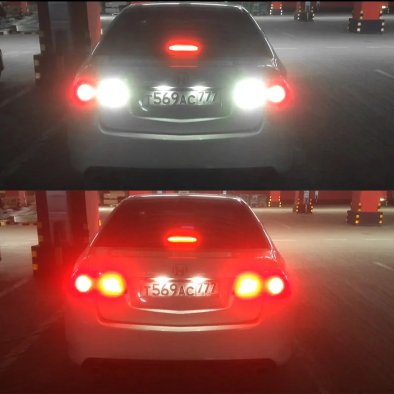 iJDM 7440 W21W T20 LED White/Red Dual-Color 1156 P21W 7506 LED  Bulbs For Car Backup Reverse Lights & Rear Fog Lamp Conversion