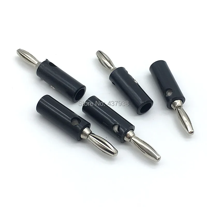 

100pcs 4mm Banana Plug Connector Jack Screw-type Banana Head Black Color Nickel-plated Plastic Banana Plugs