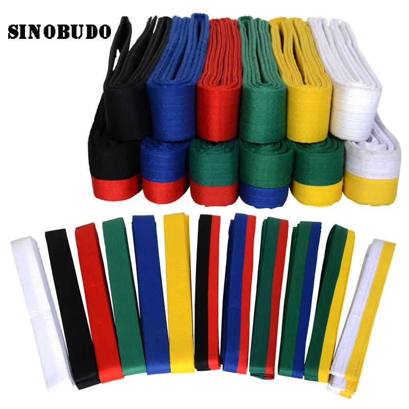 SINOBUDO 2020 New 180 cm Taekwondo ITF Belt Color Belt Martial Arts Karate Judo Uniform Accessories Quality Cotton Road Belt