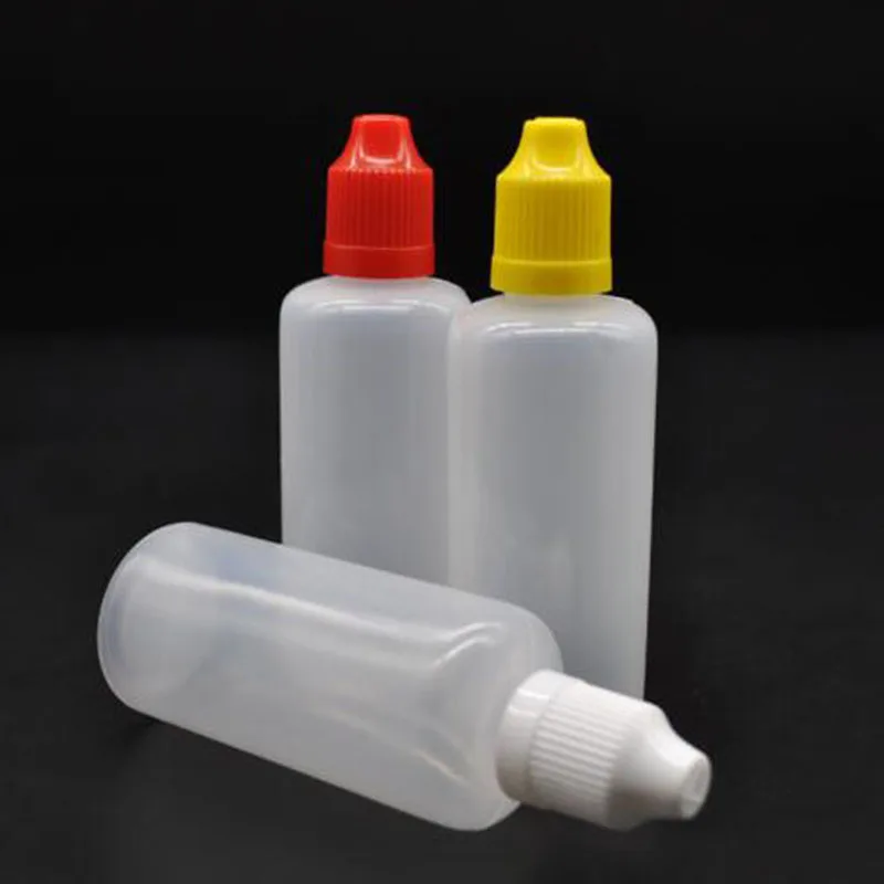 Wholesale 1000pcs/lot Plastic Dropper Bottles 60ml E liquid Empty Bottles With Colorful Childproof Cap And Long Thin Needle Tip