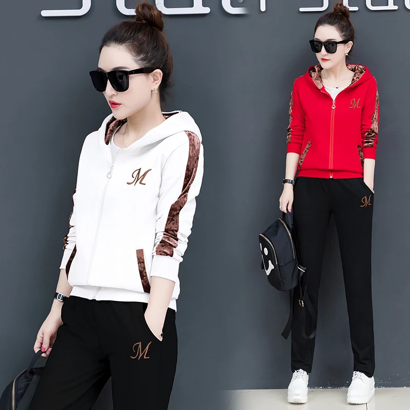 hoodie womens pants plus size matching sets autumn clothes korean two piece set Tracksuits lounge wear fall 2023 new Long sleeve