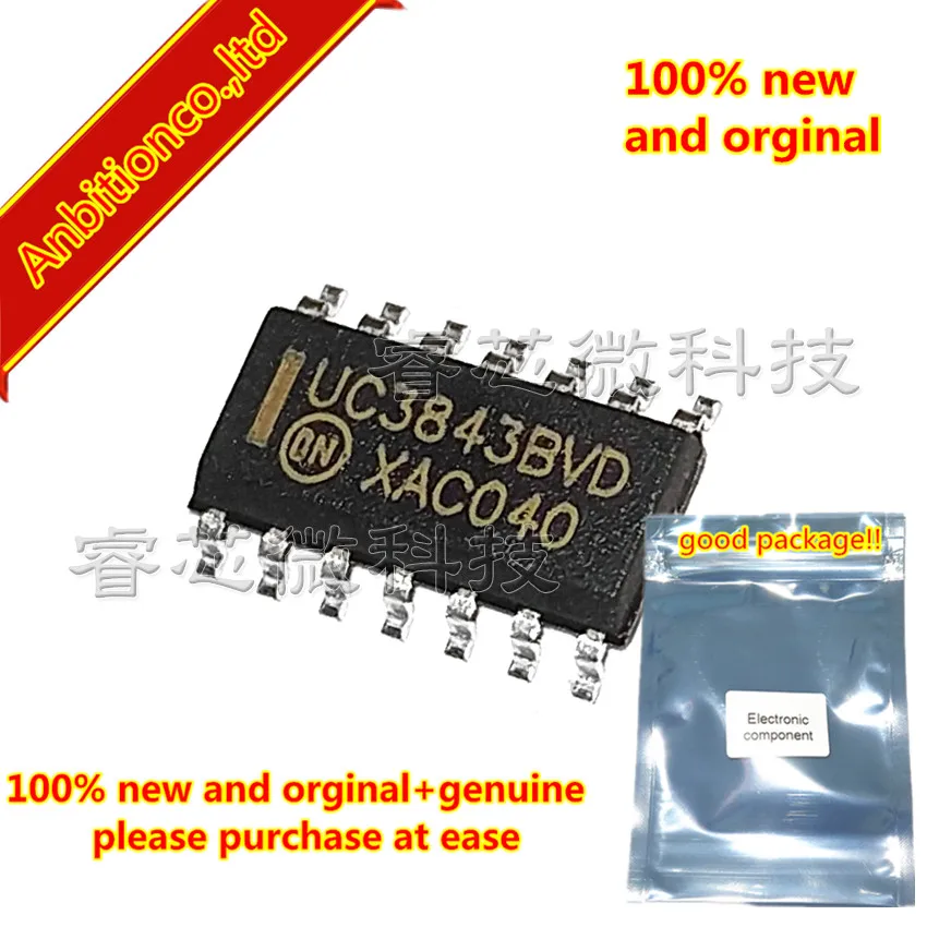 10 pcs 100% new original UC3843BVDR2G UC3843BVDG UC3843BVD Hiệu Suất Cao Hiện Tại Chế Độ Điều Khiển trong kho