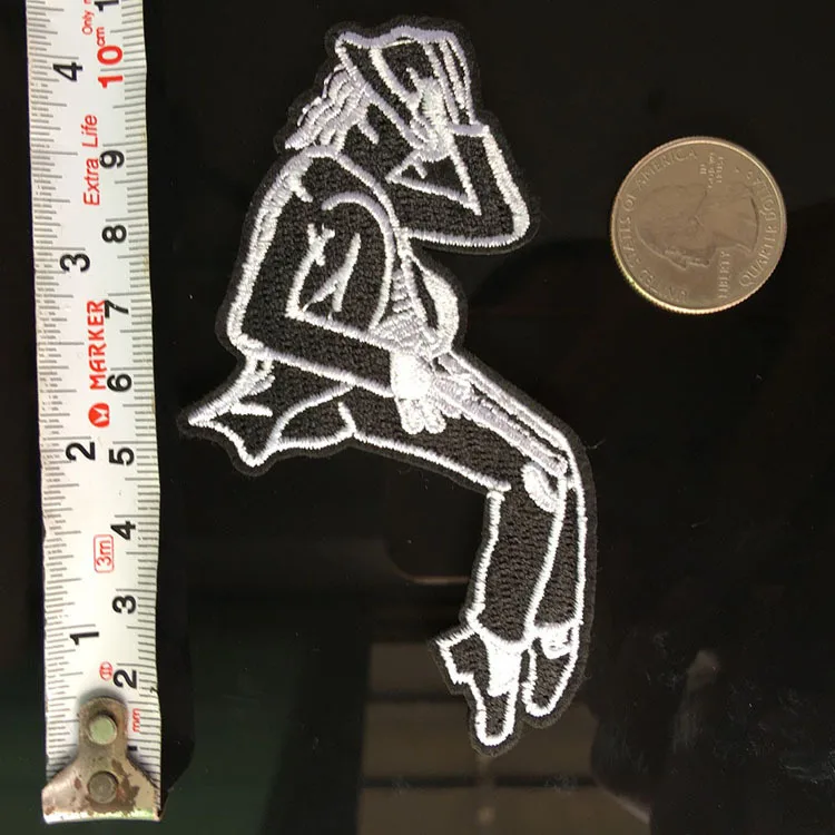 PGY Michael Jackson Dancing Rock Punk Iron On Embroidered Clothes Patches For Clothing Stickers Garment Wholesale Patches