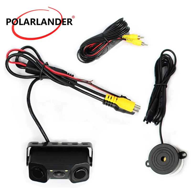 

Car Rearview Camera 2 in 1 LED Light CCD with 2 Sensors Parking Radar System HD Car Reverse Backup Cameras