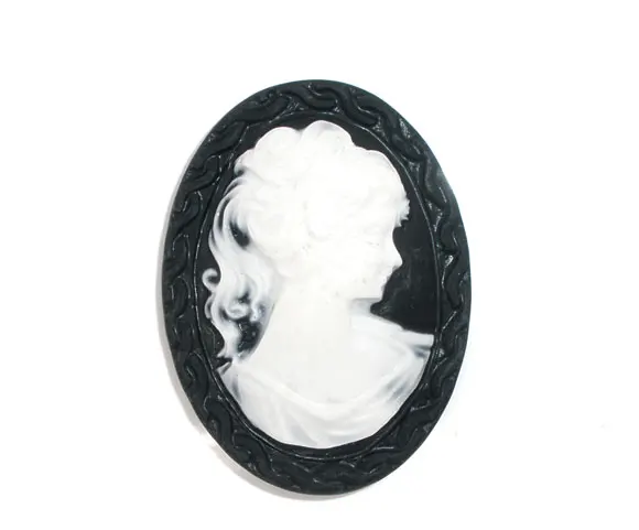 Lovely 10 Resin Lady Emboss Oval Cameo Embellishment (B06695)