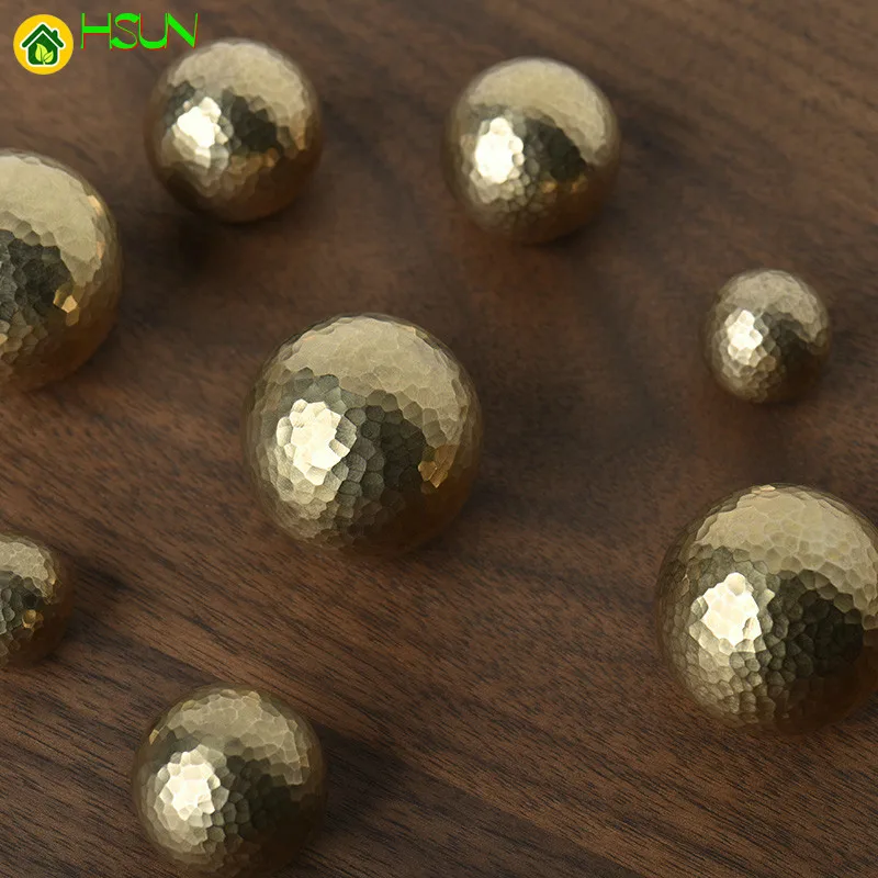 1 pc Gold Brass Round Cabinet Door Knobs and Handles Furnitures Cupboard Wardrobe Drawer Pull Handles