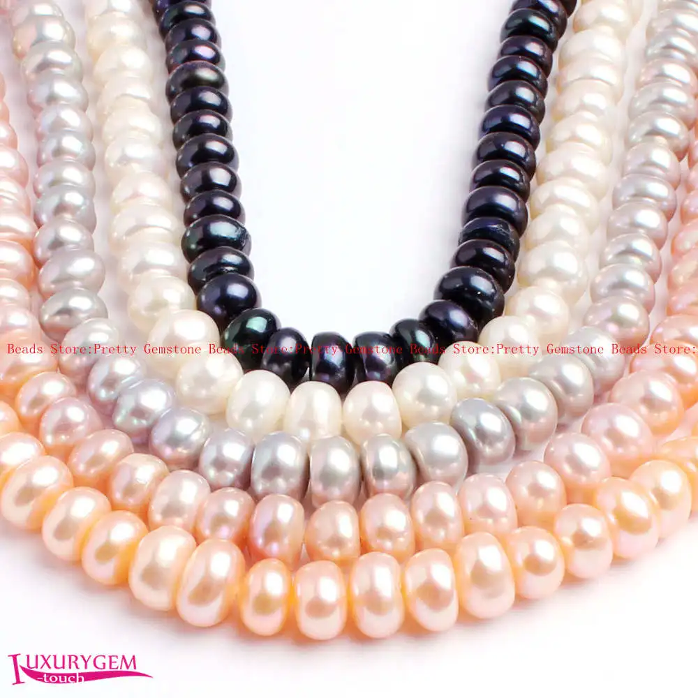 6-7mm Multicolor Natural Freshwater Pearl Washer Shape DIY Loose Beads Strand 36cm Jewelry Making wj407