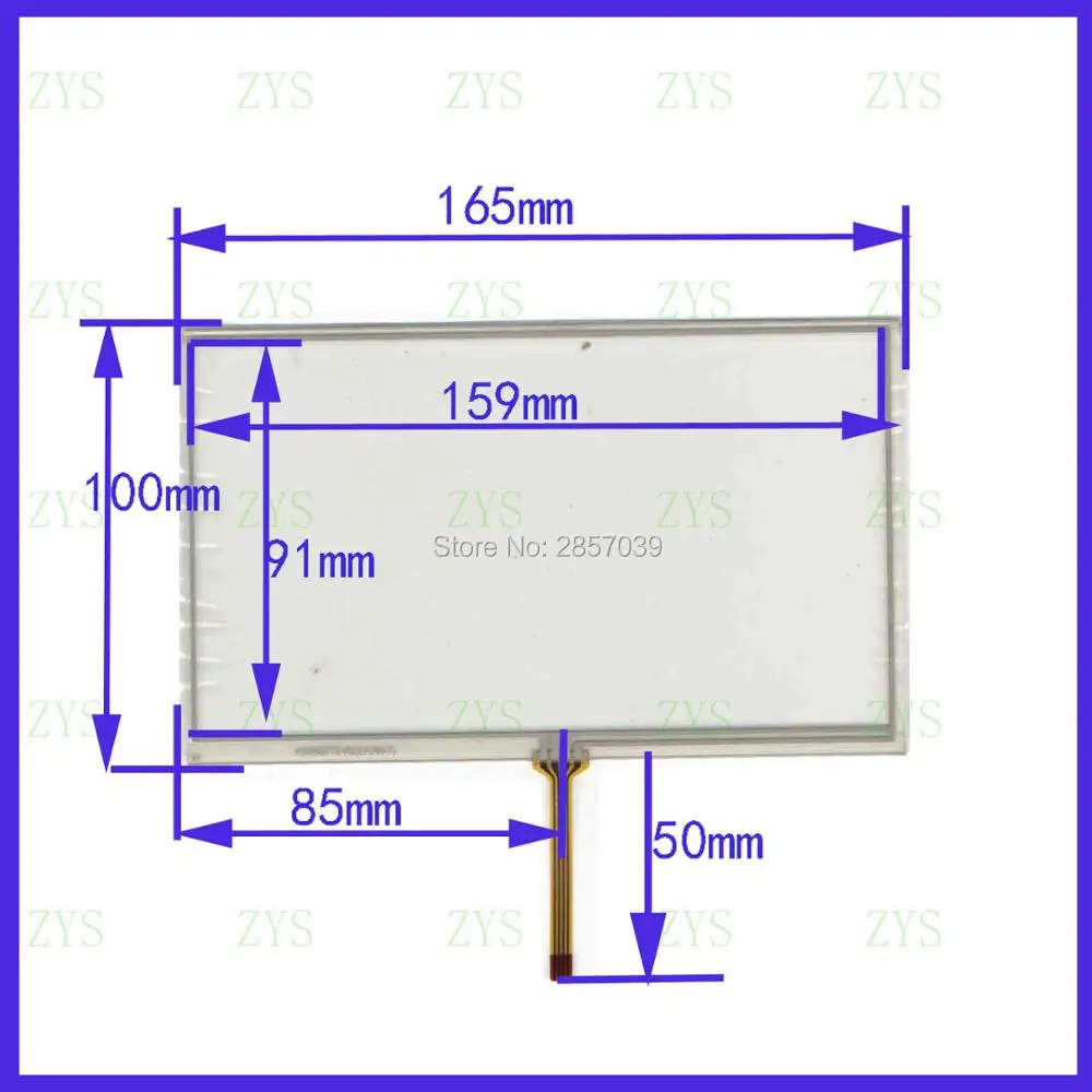 

ZhiYuSun KD09G722-R29LF246-7) 7Inch 165mm*100mm 4Wire Resistive TouchScreen Panel Digitizer this is compatible 165*100