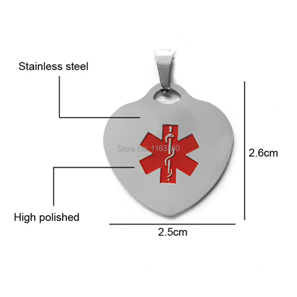 100pcs/lot High Quality Custom Engraving Pet Tag Love shape Stainless Steel Dog  Cat Pendant Collars