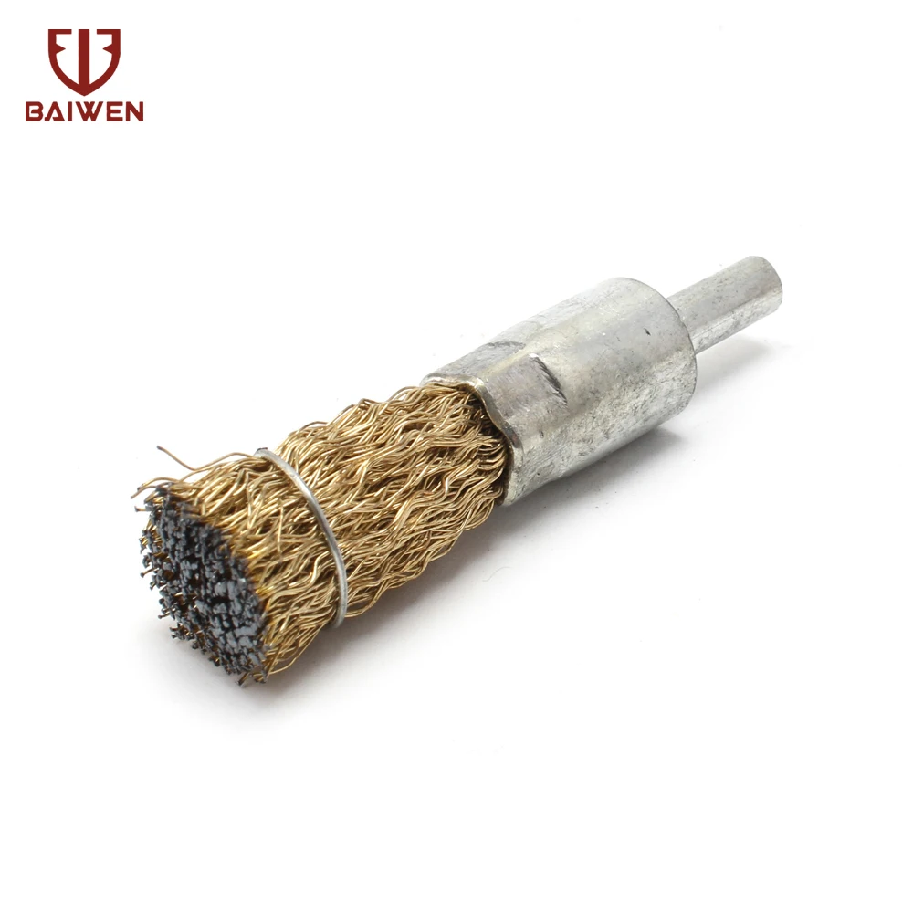 16mm Copper Coated Steel Wire Pen Brush Metal Polishing Brush Rotary Tool