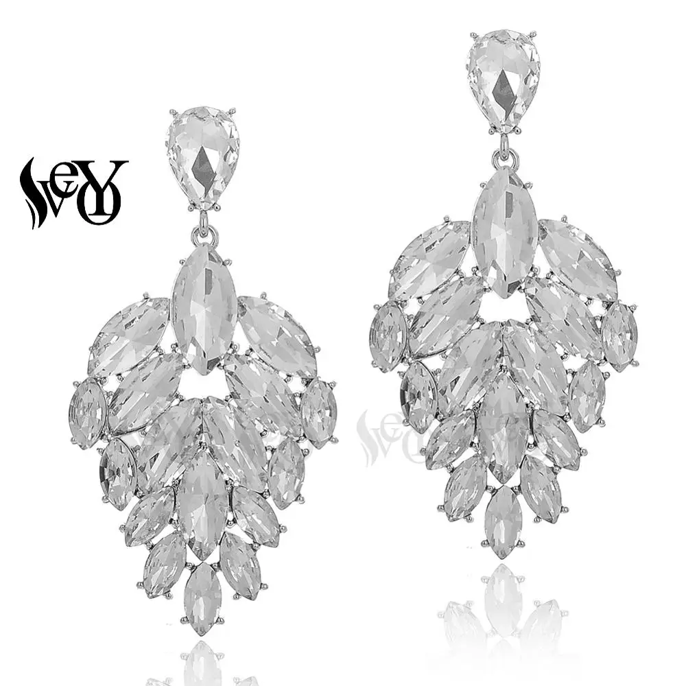 VEYO Luxury Full Crystal Drop Earrings for Women Hyperbole Fashion Jewelry New