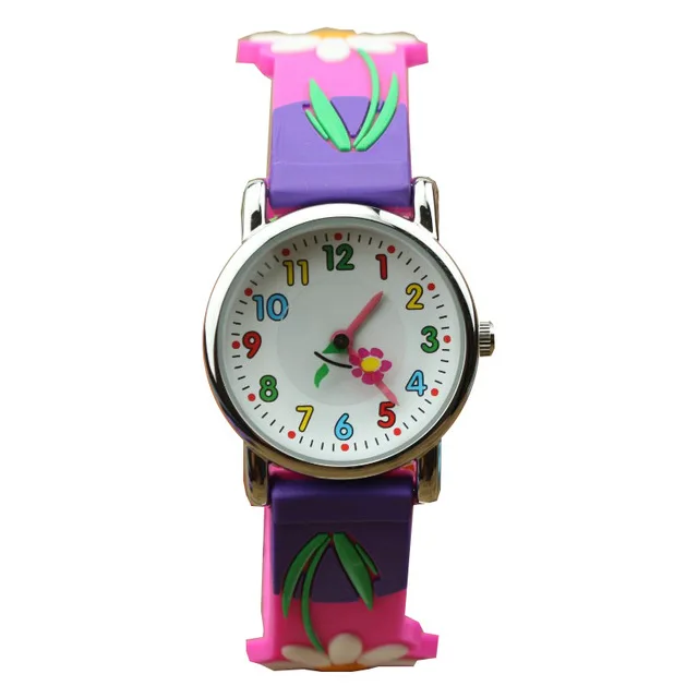 NAZEYT – montre à Quartz pour enfants, marque de luxe, analogique, fleurs 3D, horloge en caoutchouc, sport, étanche, 2019