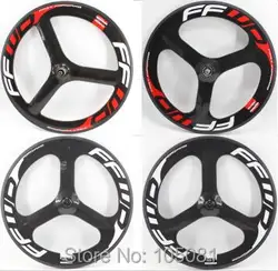 3K Full Carbon Fiber Bicycle Wheelset Carbon Clincher Tubular Rims Wheels 700C Fixed Gear Track Road Bike 3 Spokes New