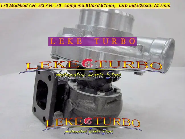 Wholesale NEW Modified Turbocharger T70 AR: .63 AR: .70 comp-ind:61/exd:91mm; turb-ind:62/exd: 74.7mm TURBO LEKEBOPOWER