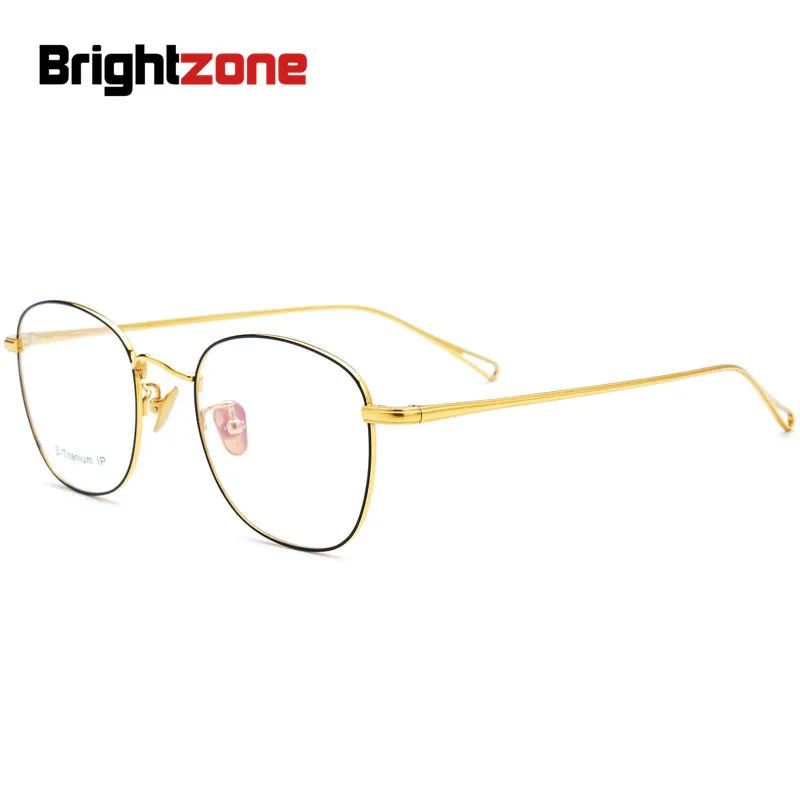 

Brightzone Spectacles Women Titanium Optical Full Frame Optics New Myopic Eye Computer Gold Clear Glasses Retro Vintage Men