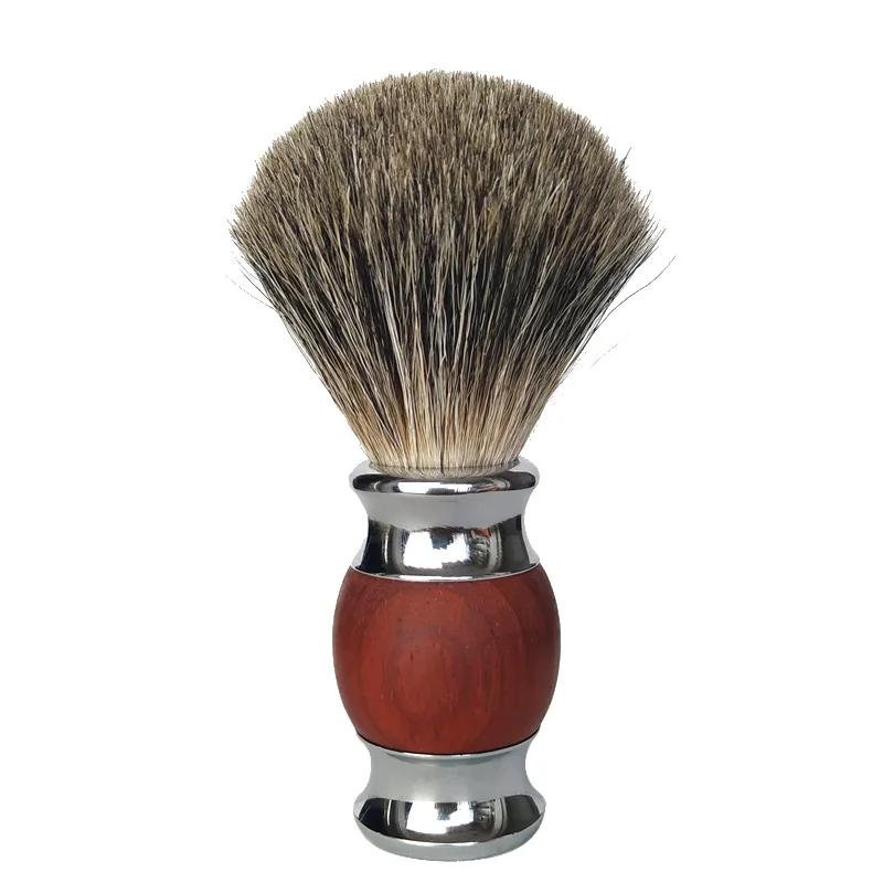 

dscosmetic man pure badger hair shaving brush with red wood handle for man wet shaving