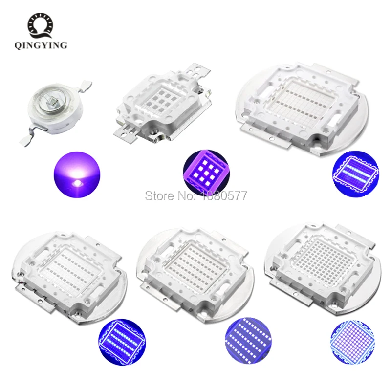 

3W 5W 10W 20W 30W 50W 100W High Power UV LED Diodes Ultra Violet 365nm 370nm 380nm 385nm 390nm 395nm 400nm 405nm 430nm