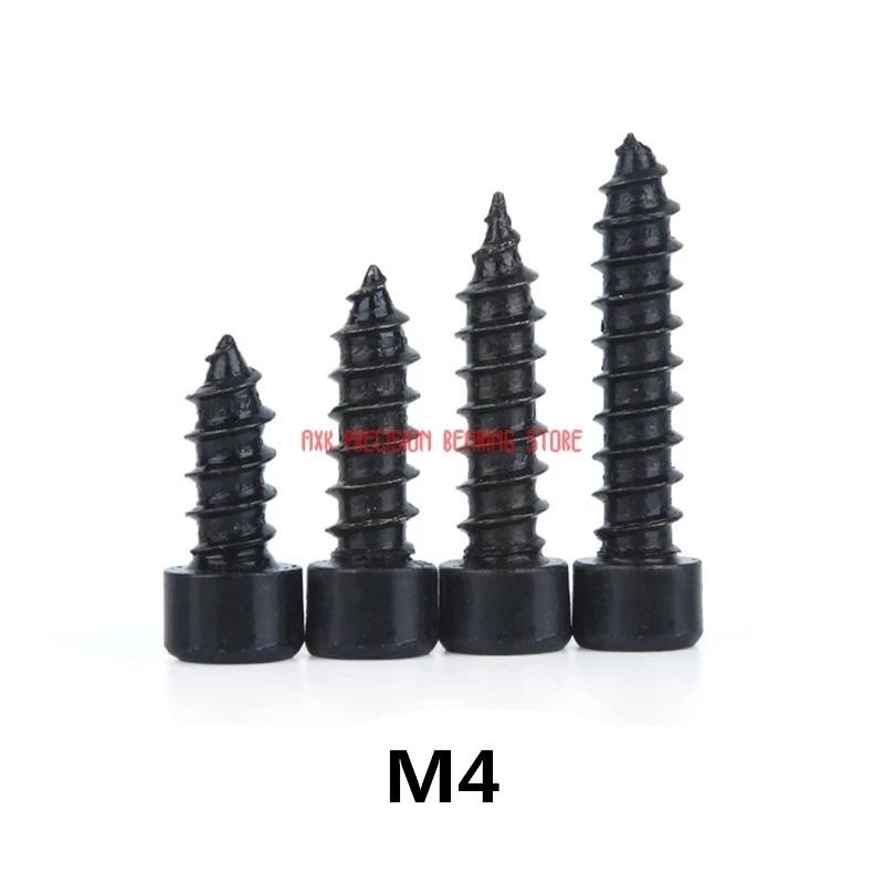 Muro a secco 100 pcs M4 In Acciaio Al Carbonio Con Il Nero Esagonale Socket Cap Testa Vite Autofilettante Modello M4 * (10 /12/16/20/25/30/35/40/50) mm