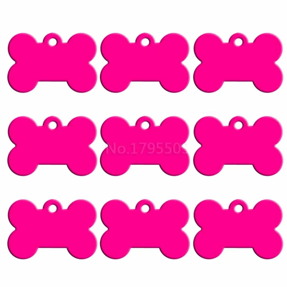 100Pcs Personalized Dog ID Tags Aluminium Customized Pet Tag For Cats Engraved Cat Tag Bone Dog Collar Pendant