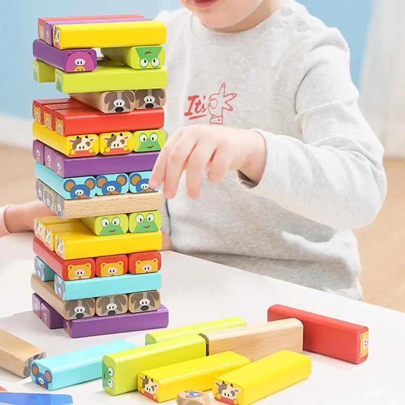 

Children's Extra Tall Tumble Tower Up Building Toys Parent-Child Adult Interaction Tumbling Stacking Game Blocks Toy