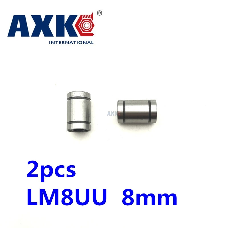 2021 Linear Rail AXK Cnc Router Parts 2pcs/lot Lm8uu Linear Bushing 8mm Ball Bearing 3d Printer Parts Lm8 Cnc