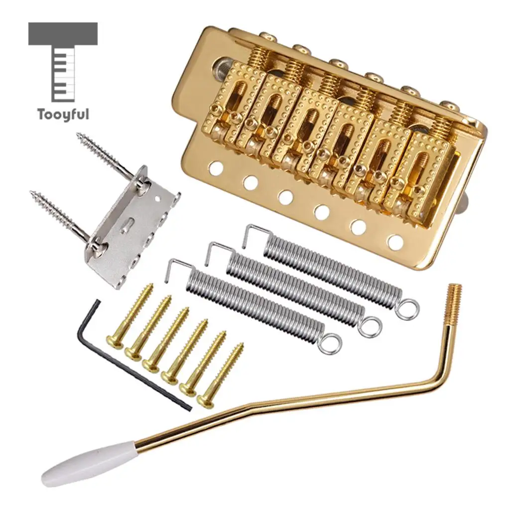 Tooyful 6 String Electric Guitar Roller Saddle Tremolo Bridge System with Whammy Bar for ST SQ