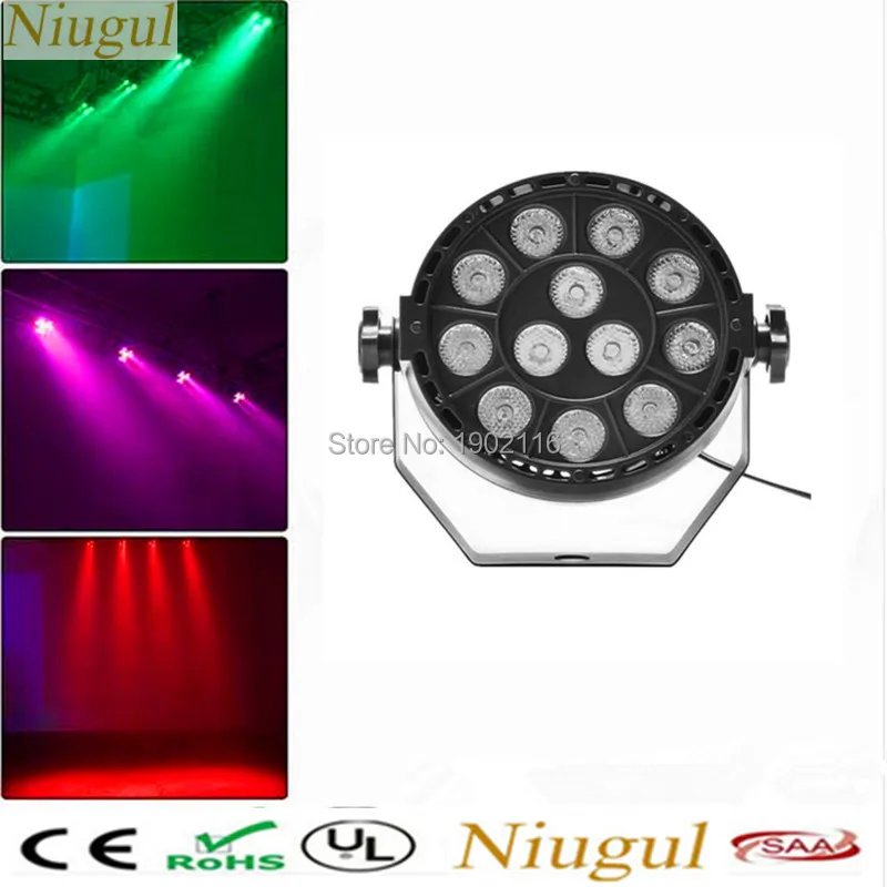 

LED Mini Flat Par Light/DMX512 RGBW Stage Effect Lighting/Disco DJ Home Party Lights/DJ Equipment Projector/12x3W LED Par Light