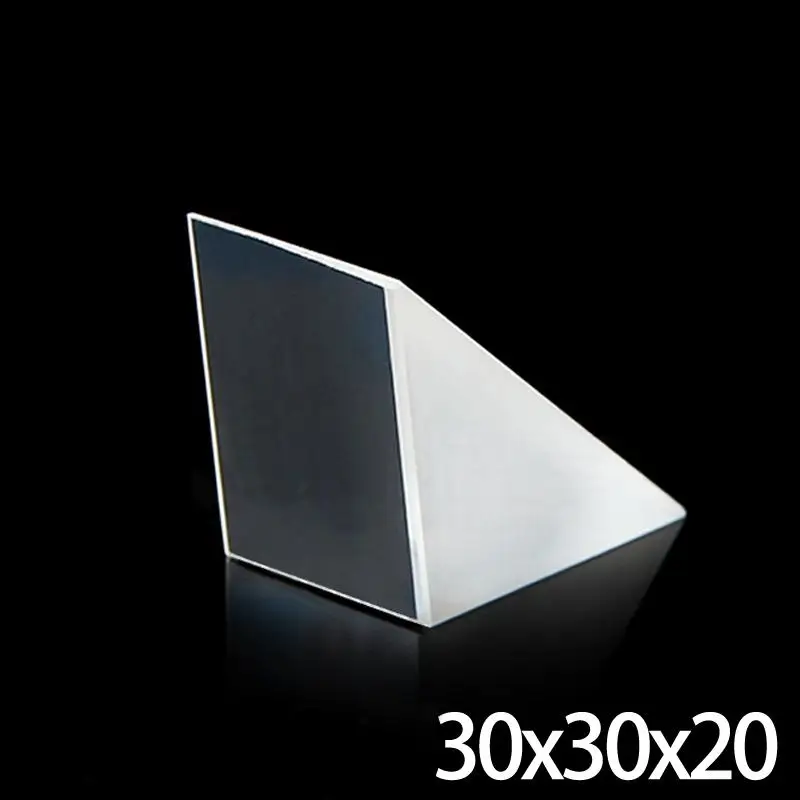 

30x30x20mm Optical Glass Triangular K9 Prism Lens With Reflecting Film Light Spectrum Physics Optics