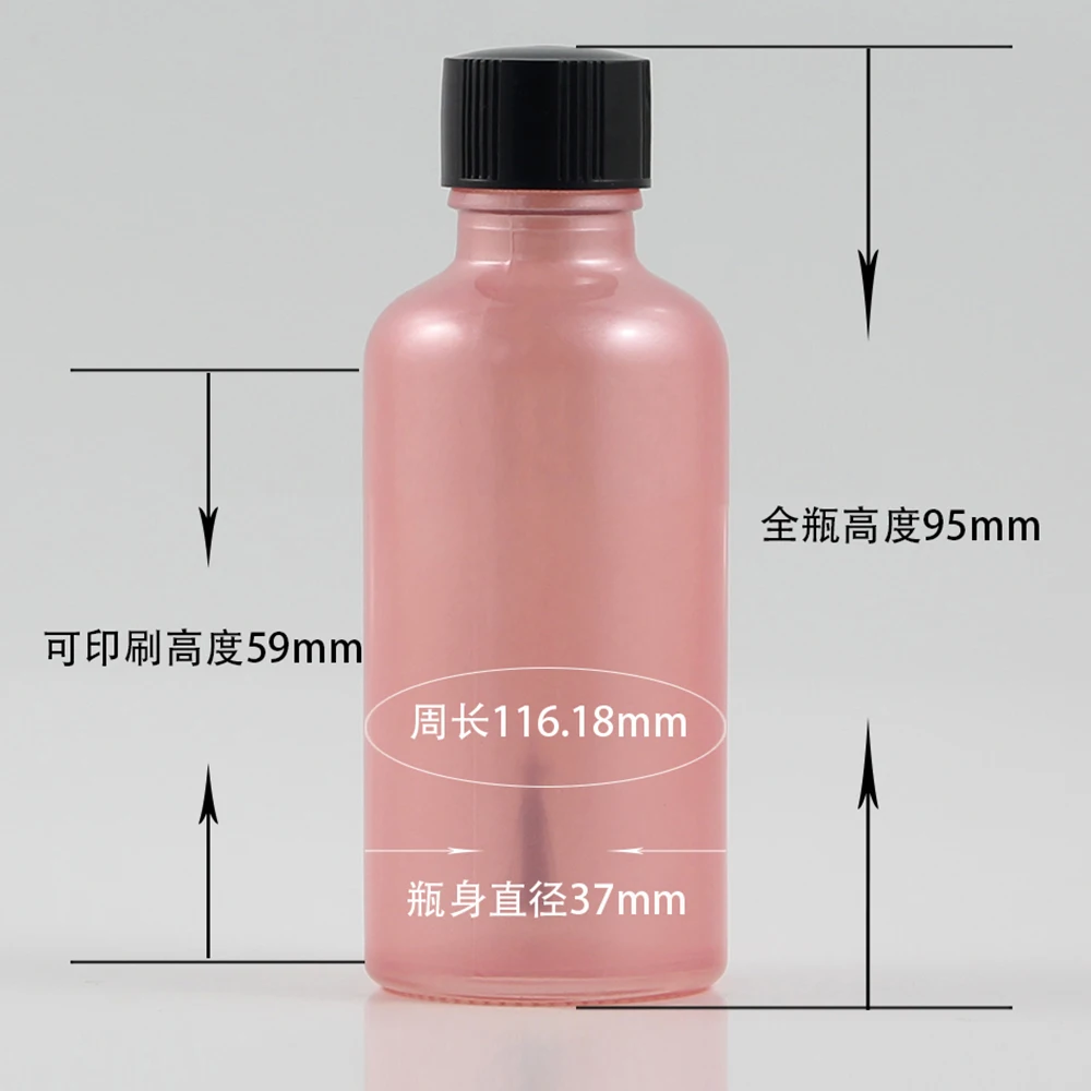 

Pink Glass Empty Nail Polish Bottle With Brush Cosmetic Nail Containers 50ml, Wholesale 50ml Cosmetic Packaging for Essential Oi