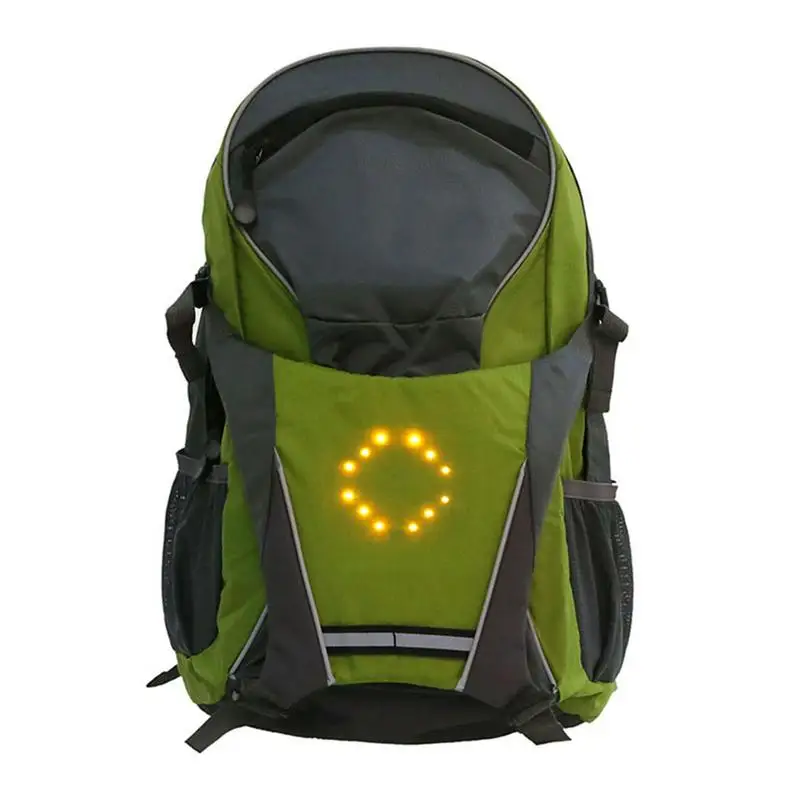 LED Wireless Remote Control Safety Turn Signal Light Backpack Bicycle Riding Night Warning Guiding Light Riding Bag