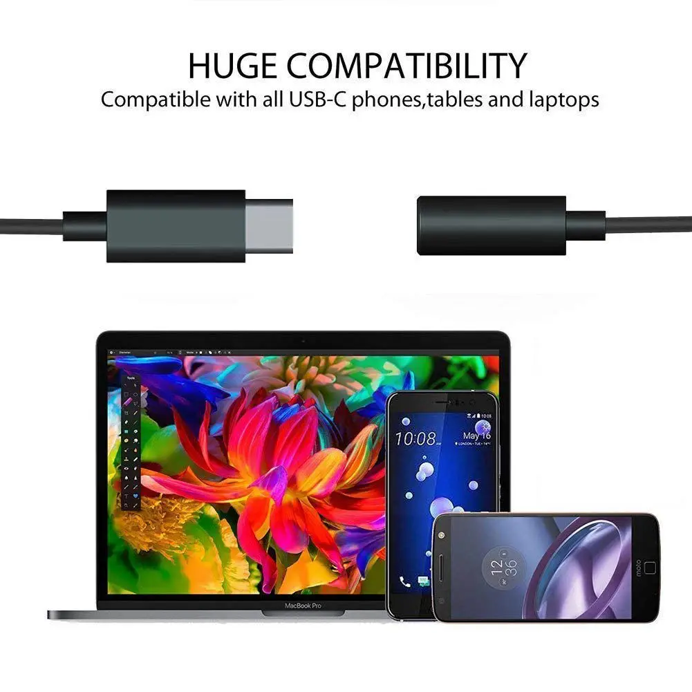 2 pacote usb c a 3.5mm adaptador de fone de ouvido jack, tipo c macho a 3.5mm fêmea aux jack conversor de fone de ouvido estéreo, telefone compatível