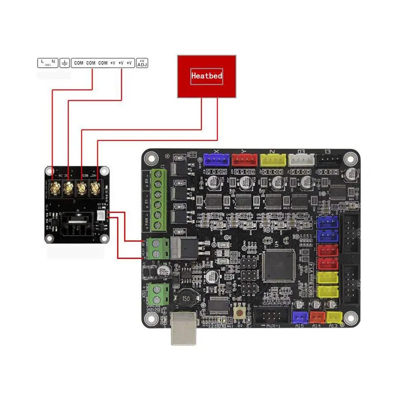 Aokin 3D Printer Heated Bed Power Module Expansion Board Heatbed Power Module MOS High Current Upgrade RAMPS 1.4