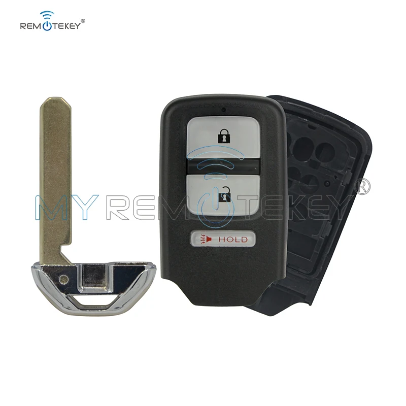 

Remtekey smart key shell case with emergency key 3 button For Honda Accord CRV Fit