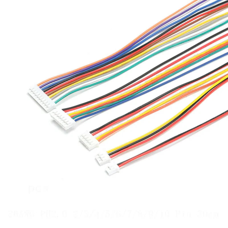 50Pcs/lot JST 2.0 PH 2.0 2/3/4/5/6/7/8/9/10-Pin Connector Plug With Wires Cables 26AWG New S18 Drop ship