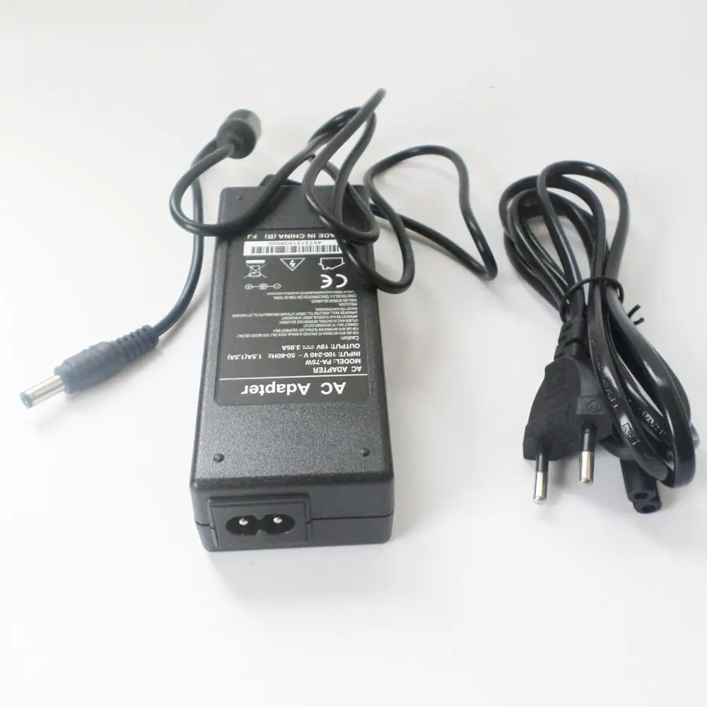 AC Adapter Battery Charger for Toshiba Satellite pa3715u-1aca L505D A505 L505 C845-SP4201SL C845-SP4206SL L850D L855 L855D 75W